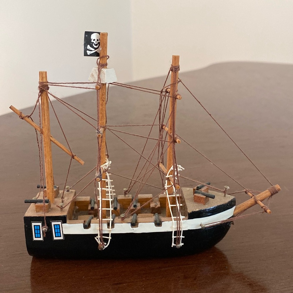 Miniature Wooden Pirate Ship Model